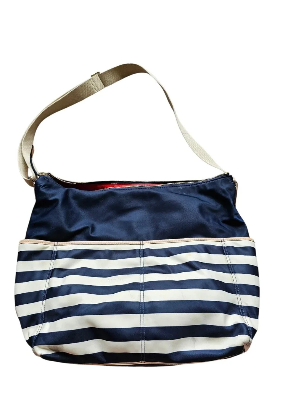 Kate Spade Baby Bag In Navy and White Striped Shoulder Bag